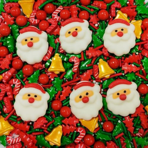 Essbare Weihnachtsdekorative Süßigkeiten 6 Weihnachtsmann und goldene Weihnachtsglocke Kuchen Cupcake Eis Dim Sum Dekorative Süßigkeiten Kuchen Top Zucker Streuen