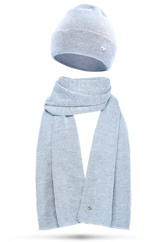 NYTTED® Merino Mütze und Schal Set für Damen & Herren | Made in Germany | 100% Feinste Merinowolle | Kuschelig Weiches & Warmes Set