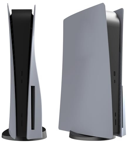 Disc Edition Face Plates Cover Skins Shell Panels for PS5 Console, Accessories for PlayStation 5 Protective Replacement Faceplates Dustproof Anti-Scratch (Grey)