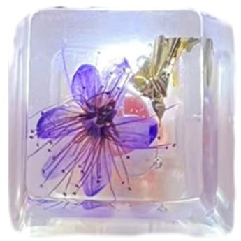 XAGMODSHN Floral Epoxy Keycap OEM Height Translucent Keycaps for Mechanical Keyboard Enthusiasts Resin Flower Keycap 1PC