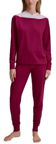 CALIDA Soulmate Bündchen-Pyjama Damen | aus weichem Baumwoll-Interlock, mit breiten, elastische Bündchen