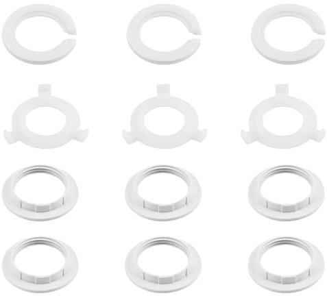 Lampshade Reducer Ring 6 Pcs 2 Types E27 to E14 Light Shade Adapter Ring 42mm to 29mm 6pcs E27 Screw Lamp Shade Ring Converter Heat-Resisting Lampshade Fittings Parts for Pendant Lamp Bulb