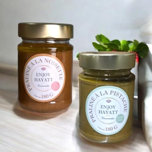 Praliné Pistache et Praliné Noisette. 50% Pistaches et 67% Noisettes, Sans Arômes, Sans Colorants, Sans Additifs - Goût Pur et Naturel - Fabriqué à la Main en Yvelines