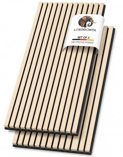 Loxodonta Akustikpaneele Holz 2er Set 275 x 28 cm 1,54 m² Naturholz