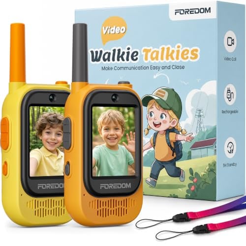 FOREDOM Video Walkie Talkie Kinder Aufladbar, Spielzeug ab 3-12 Jahre | Ab 3-12 Jahre, Wiederaufladbar, Videofunktion, Für Kinder, Spielzeug