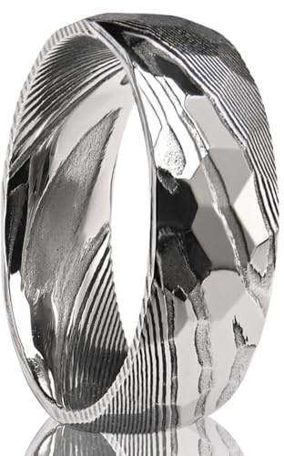 Ayoiow Partnerringe Wolfram für Herren, Ring Männer Tungsten für Ihn Kurvenband Wolframstahl Kein Edelstein Silber Größe 74 (23.6)