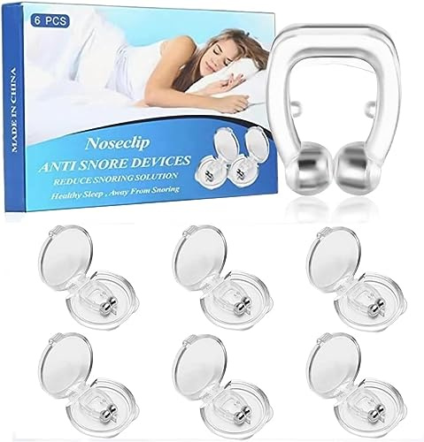 Schnarchstopper Anti Schnarch, 6PCS Nasenklammer Nasendilatator Gegen Schnarchen, Anti Schnarch Magnet Nasen-Clip mit Magnet Schnarchschutz und Aufbewahrungsbox