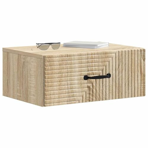 vidaXL Wandmontierter Nachttisch Sonoma-Eiche 49 x 34,5 x 20 cm, Kompakte Nachttische, Coole Möbel für Dein Schlafzimmer, rechteckig mit viel Platz für Deine Essentials