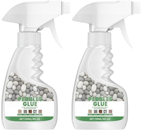 2*120ml Pebble Glue,Gravel Glue & Stone Glue Adhesive Spray for Garden Gravel,Resin Gravel Binder for Water-Based Stones,Gravel Glue for Garden Stones,Pebble Glue Outdoor,Waterbased Binder for Pebbles