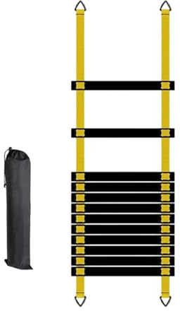 Koordinationsleiter Set - Größe 8 Meter, Nylonriemen, PP-Sprossen, Trainingsausrüstung für Geschwindigkeit und Gleichgewicht, Trainings-Set für Fußballbeine, Sportausrüstung p