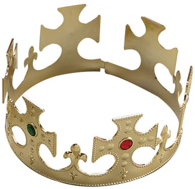 Gold Plastic Kings Crown Fancy Dress Accessory Halloween