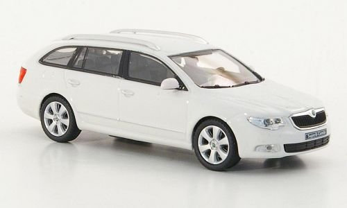 Skoda Superb II Combi, weiss, 2009, Modellauto, Fertigmodell, Abrex 1:43