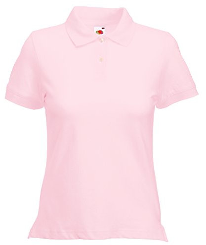 Fruit of the Loom Women's Polo Shirt Short-Sleeve, Womens Men, fuchsia, Medium