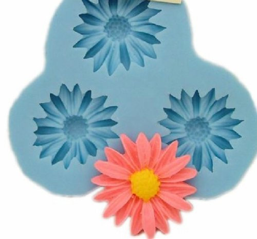 Allforhome 3 cavités Mini 2.7cm silicone Fleur Fondant pâte Fimo Confiserie Chocolat Moules à Gâteau Decorationg Moules