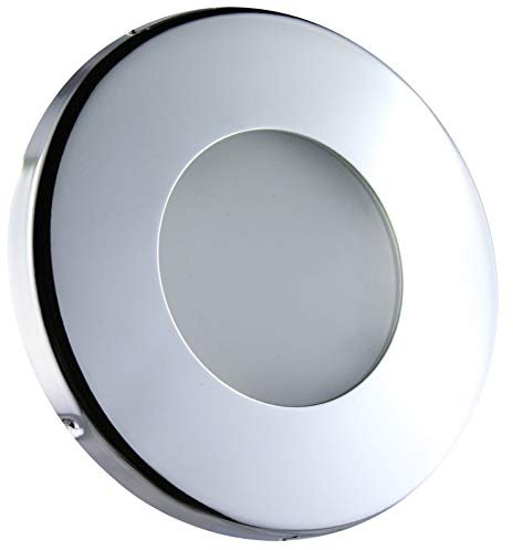 CONCEPTRUN LED Einbaustrahler Feuchtraum mit Schutzglas und Dichtungsring für Dusche/Bad/Vordach Niedervolt Einbauleuchte Downlights Einbauspot Chrom GU5.3 / MR16-12V (IP44-rund-14703) (kaltweiß)