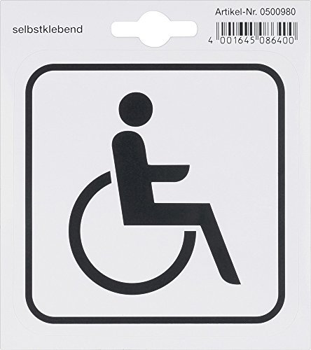 Metafranc Klebesymbol Rollstuhlfahrer - 110 x 110 mm / Beschilderung / Infoschild / Türschild / Gewerbekennzeichnung / Grundstückskennzeichnung / Orientierung / 500980