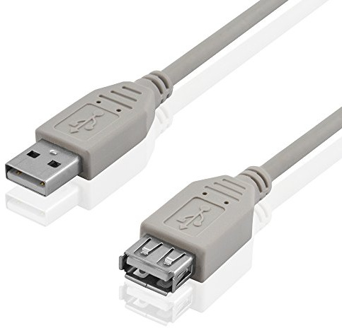 BestPlug 1 Meter 2.0 USB Kabel, USB A-Stecker männlich auf USB A-Buchse Kupplung weiblich, High Speed, Grau