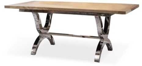 Loberon Tisch Grover, Silber/braun