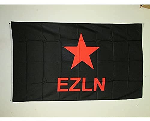 AZ FLAG J_1261 EZLN - Bandiera del Messico 100D in Poliestere con Occhielli, 150 x 90 Cm