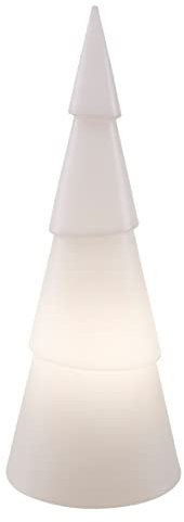 8 seasons design Shining Tree 3D LED Weihnachtsbaum rund (100 cm, weiß) E27 Fassung inkl. Leuchtmittel in warmweiß, großer beleuchteter Tannenbaum, Weihnachts-Deko, Winter-Deko, für außen + innen