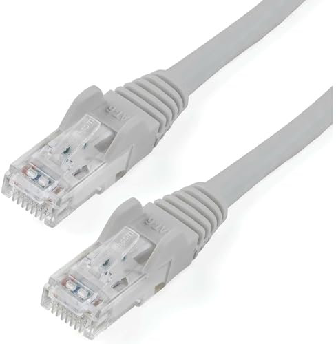 StarTech.com 6ft CAT6 Ethernet Cable - Gray CAT 6 Gigabit Ethernet Wire -650MHz 100W PoE++ RJ45 UTP Category 6 Network/Patch Cord Snagless w/Strain Relief Fluke Tested UL/TIA Certified (N6PATCH6GR)