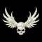 Inlay Sticker für Gitarren & Bass - Winged Skull - Weiß Perle