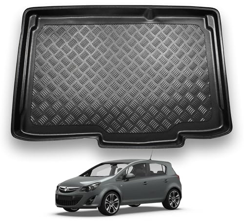 NOMAD Boot Liner Mat for Vauxhall Corsa 2006-2014 [Lower Boot Floor] | Tailored PE Car Boot Protector Tray, Waterproof Raised Edge Trunk Mat, Easy Clean Cargo Floor Liner