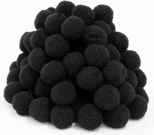 Perlin - Pompons Pompon 10mm Schwarz Bommel 250stk Nähen Tilda Basteln Borte bälle Flauschigen Plüsch Bälle für Lustige Handwerk