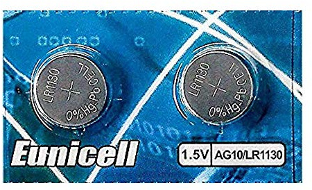 Eunicell AG10 / LR1130 / LR54 / 189 / GP89A / 389 / SR1130 W / G10 Alkaline Button Cell Batteries Pack of 2