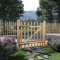 Tidyard Gartentor Zauntor Einflügelig Haselnussholz Gartentür Zauntür Pforte Holztor 100 x 100 cm für Garten Zugang oder Terrasse