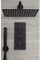 Milano Nero Thermostatic Mixer Valve 300mm Wall Mounted Square Shower Head Handset - Black