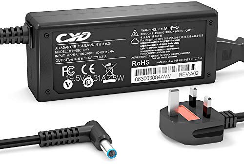 QYD 45W Laptop-Charger Replacement for AC Adapter HP 15-f233wm ProBook 450 G3, 450 G4, 450 G5, 440 430 446 455 470 G3 G4 G5 Elitebook Folio 1040 G1 HSTNN-CA40 HSTNN-DA40 HSTNN-AA44 Power Supply Cord