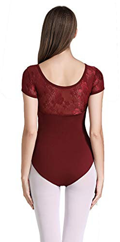 ModLatBal Kurzärmeliger Gymnastikanzug für Damen und Mädchen, Ballett-Tanzbody