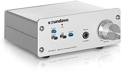 Soundavo HP-DAC1 convertidor digital a analógico/preamplificador de auriculares DAC con USB, S/PDIF, entrada de línea