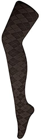 Sock Snob - Ladies Thick Coloured 80 Denier Opaque Patterned Winter Fashion Tights (8-14 UK 36/42, Argyle Brown)