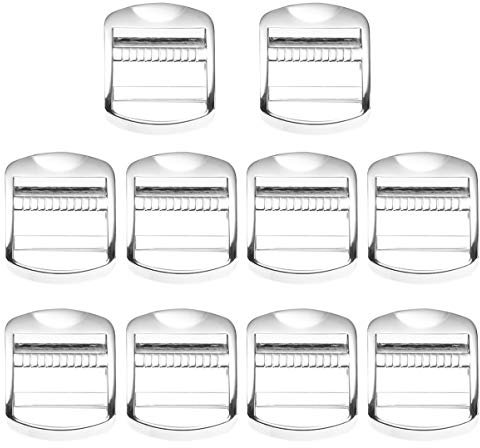 Milisten 10 Stücke Leiterschnalle Gurtschnalle Stegschnalle Seitenschnalle Tragegurt Klemm-Leiterschnallen Gurtschieber Rucksackschnalle Schieber Einstellung 24mm (Silber)