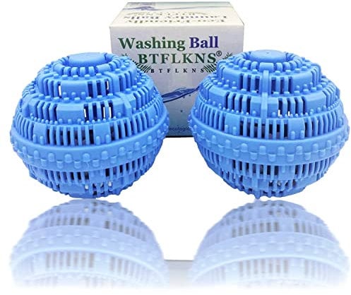 BTFLKNS® Premium Washing Balls, Eco-Friendly Laundry Balls, Super Soft Shell Doesn't Hurt Clothes, Advanced Ceramic Balls, 2000 Washing Cycle Laundry Balls, All Natural Detergent(2Pack,Blue)