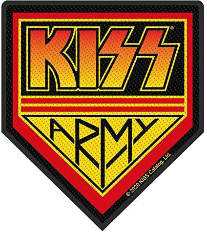 Kiss Kiss Army Unisex Patch schwarz/gelb/rot 100% Polyester Band-Merch, Bands