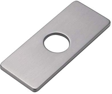 Stainless Steel Faucet Plate, Faucet Base Plate Hole Cover, Rectangle Deck Plate for Bathroom Vanity Sink Mixer Tap, Deck Plate Faucet Escutcheon for Toilet/Kitchen/Bathroom (Grey)