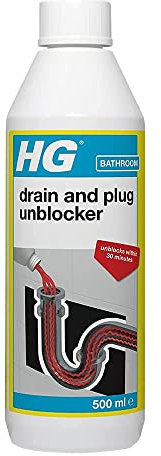 HG Drain and Plug Unblocker, Effectively Removes Blockages & Cleans Blocked Drains Fast, for Blocked Drain Pipes in Sinks or Shower Traps (500ml) - 139050106