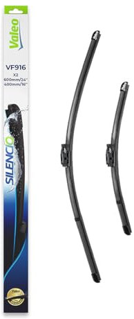 VALEO Silencio Wischer - VF916 - Leistungsstarke, hervorragende Sicht auf der Straße, einfache Montage - originale Flachblätter 600mm/400mm - Vorne - Set mit 2 Wischerblättern - 577916