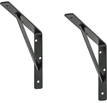 siwitec Regalhalterung 400 X 250 x 30 mm, schwarz, 2er-Set, Traglast 150 kg, Regalträger, Stegkonsole