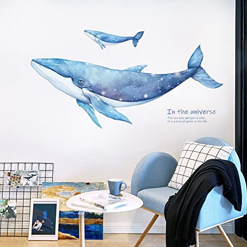Fantasie Wandaufkleber Wandbild Stern Wal Wandsticker Wandtattoo Mädchen Kinderzimmer Deko Sticker Abnehmbar Kinderzimmer Schlafzimmer Wohnzimmer Heimdekoration (Traum Wal)