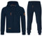 MOOSELINE Herren Jogginganzug Trainingsanzug Sportanzug mit Leder Patch (3XL, Navy Blue)