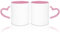 MR.R Lot de 2 tasses à café vierges de 325 ml avec intérieur rose et poignée en forme de cœur