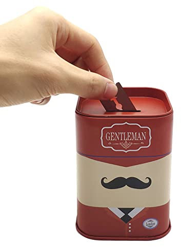 DHinkyoung Razor Blade Bank, Gentleman Style Shaver Disposal Case with Red Beard Pattern, Safe Razor Blade Disposal Case Detachable Salon Razor Slice Recycling Container Box for Barber Shop and Salon