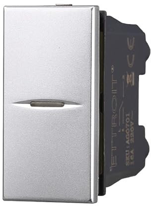 Serie Civile Compatibile Con Bticino Axolute (Pulsante Assiale, Grigio)