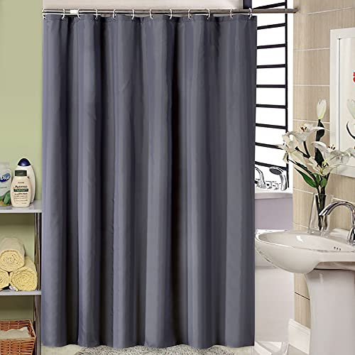 Lkw Ogechi Rideau de Douche Gris Anti-moisissure et Lavable 200/220 / 240cm, Rideaux de Salle de Bain Imperméables pour Maison et Hôtels, Gris Rideau de Douche Lesté en Polyester (200x200cm)