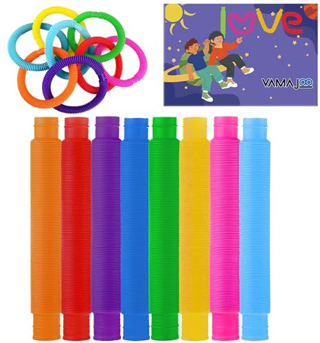 Tubos Sensoriales Niños 24Pcs - Juguetes Sensoriales Autismo - Psicomotricidad Infantil - Tubos Sensoriales Bebe - Tubos Moldeables Niños - Pop Tubes - Mini Juegos