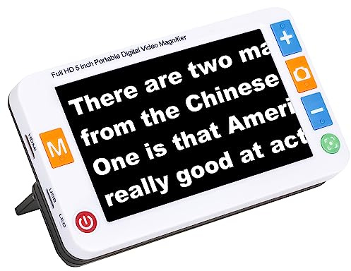 5 Inch Low Vision Aids, Electronic Auto Focus Reading Aid Simplified Buttons Digital Video Magnifier for The Visually Impaired, Low Vision, Color Blindness, Amblyopia